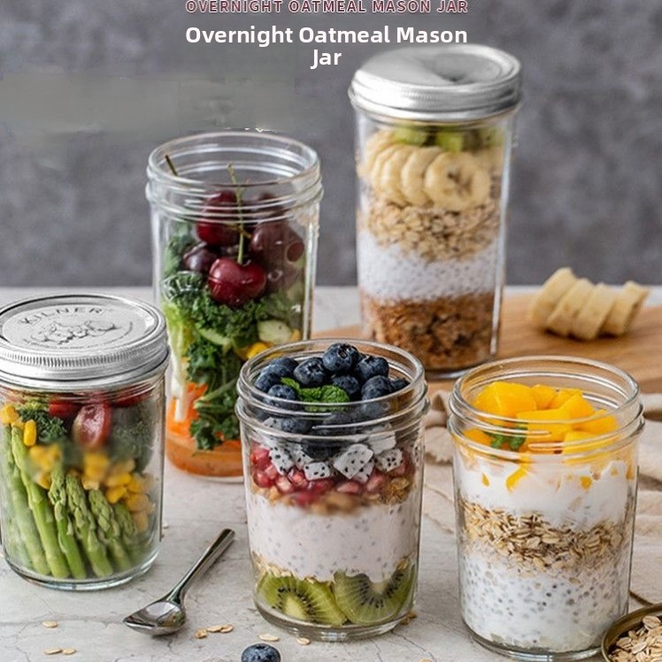 Mason Jar 8Oz - Stoples Kaca Mulut Lebar, Wadah Transparan,