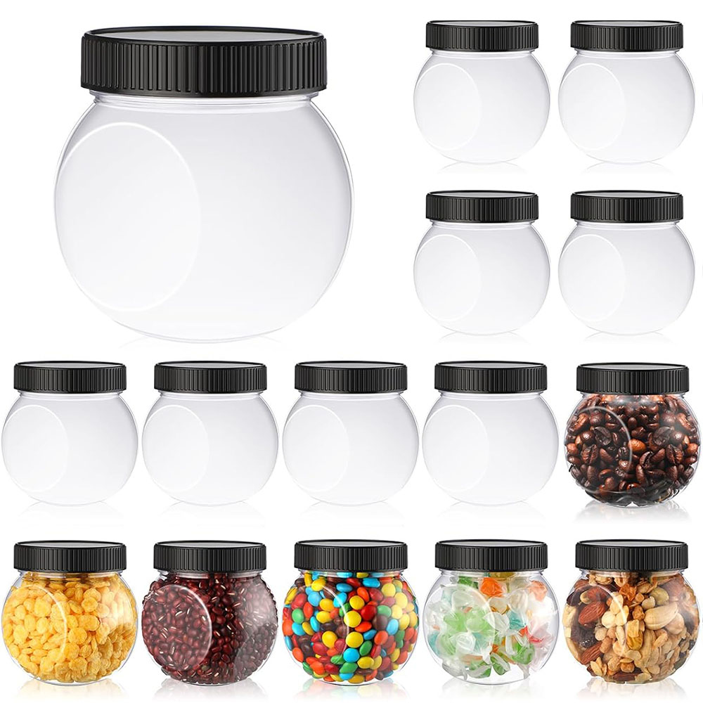 Mason Jar 8Oz - Toples plastik permen dengan tutup samping,