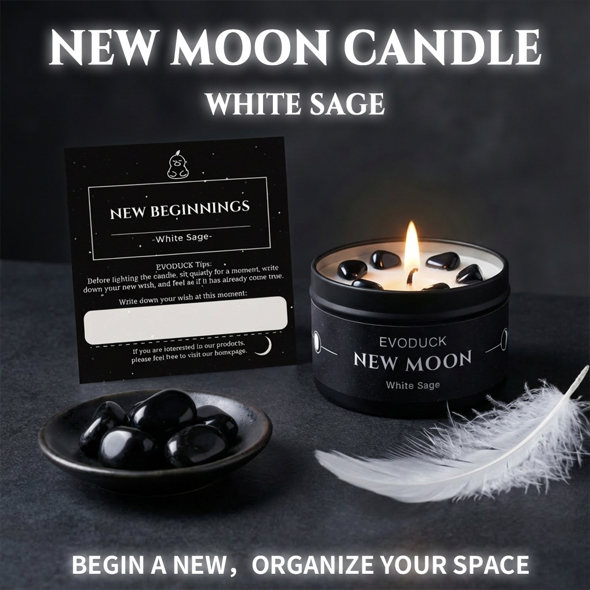 1pc Lilin Aroma Bulan Baru Lil - Black Tin Candle ulasan dan harga
