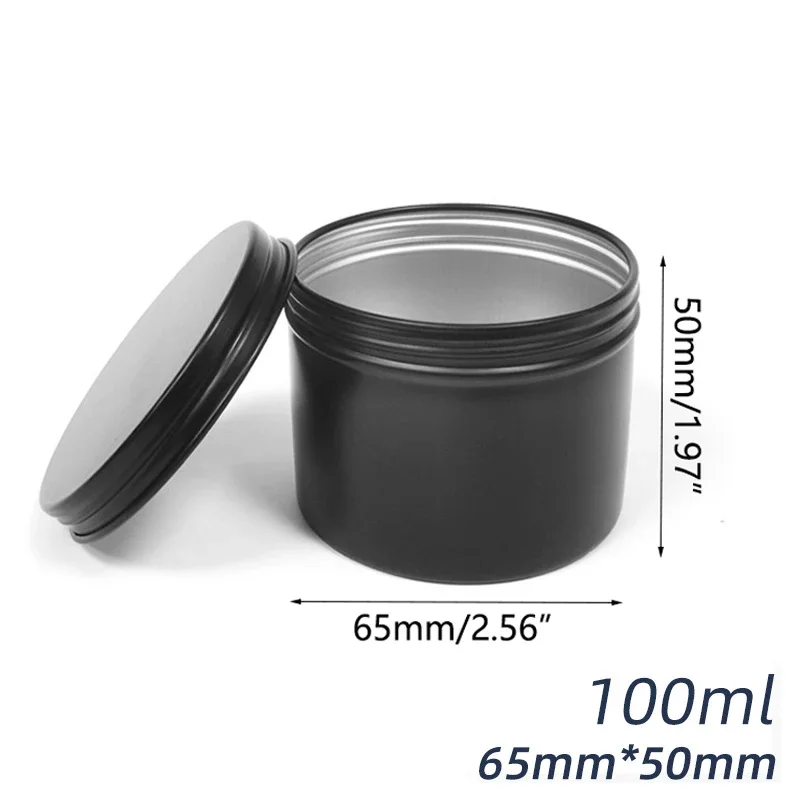 Kaleng kaleng aluminium bulat  - Black Tin Candle ulasan dan harga